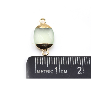 Calcedonia Aqua de 16-18 mm con Conector Ovalado Chapado en Oro para la Fabricación de Joyas - Product Image 3