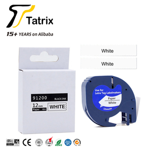 Tatrix 91200 12mm Noir sur Blanc Compatible Adhésif Thermique Papier Étiquette Bande 91200 pour <span class=keywords><strong>DYMO</strong></span> <span class=keywords><strong>LetraTag</strong></span> 2000 Imprimante - Product Image 2