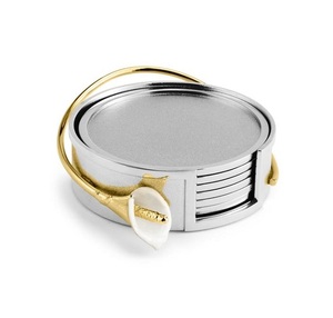 Trending Design Iron <b>Glass</b> Coaster Set Superior Quality Round Shape <b>Table</b> Top Cup <b>Glass</b> Coaster Set For Sale - Product Image 5