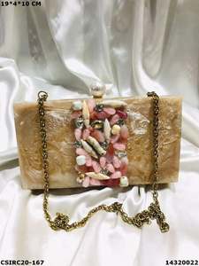 Designer Handmade Resin Evening <b>Bags</b> Unique Stone Patterned Bridal <b>Clutches</b> and <b>Wedding</b> Party Purses Elegant and Stylish - Product Image 5