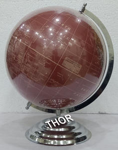 ทะเลตกแต่งตารางสก์ท็อปลูกโลกสีน้ำตาลหมุนโลกโลกที่มีฐานเหล็กแผนที่ลูกโลกตกแต่ง - Product Image 6