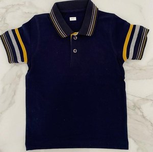เสื้อโปโลเด็กชายแบรนด์โมโมคุณภาพสูง ผ้าฝ้าย 100% ระบายอากาศได้ดี แขนสั้น ลายเรียบ แฟชั่น ขายดี บังกลาเทศ - Product Image 1