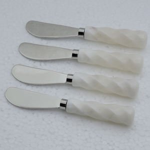 High Quality Best Selling Multi Functional Marble Stone Handle & Stainless Steel with Silver Plated <b>Butter</b> <b>Knifes</b> 4 Pieces Set - Product Image 5