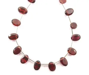 1月诞生石椭圆形切割石珠天然红色石榴石宝石珠宝制作棕色2020流行