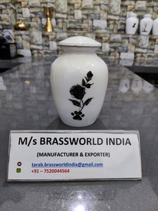 Flor negra de aluminio pintada a mano, urna de cremación, suministros funerarios - Product Image 3