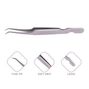 Pinzas de extensión de pestañas de acero inoxidable, con diseño de corte Base, pinzas de volumen y aislamiento, punta fina - Product Image 1
