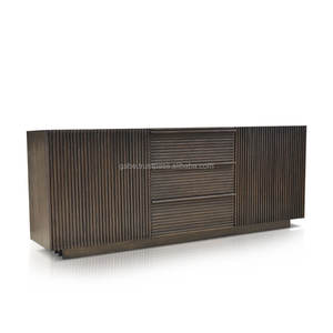 Solid <b>Wooden</b> Sideboard Dark <b>Colour</b> with 2 Doors and 3 Drawers - Product Image 3