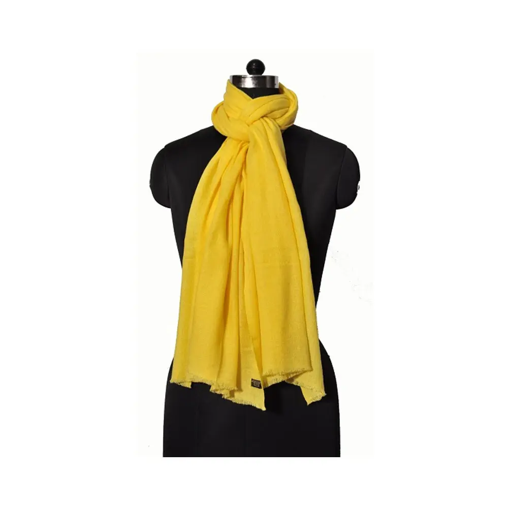 Mô hình tùy chỉnh bán buôn hàng đầu xuất khẩu của Len nylon Đồng bằng chiếc khăn màu vàng