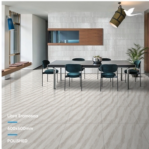 Carreaux de sol en céramique blanche effet marbre poli brillant, carreaux de porcelaine 24x24 2x2 60x60cm - Product Image 5