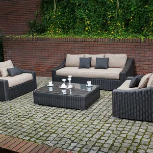 resin water outdoor furniture with cushion/ garden set for outdoor with coffee set for, patio sofa set