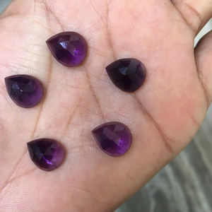 Bonne Qualité Réel Naturel Violet Améthyste Février Pierre De Naissance 14.5X9 MM Poire Forme Gemme À Facettes Lâche Pierre Fabrication De Bijoux - Product Image 5