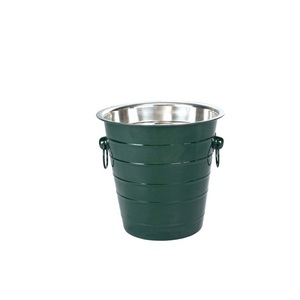 Tina de bebidas de acero inoxidable verde oscuro para acampar Enfriador de vino Cerveza Cubo de hielo Enfriador de vino - Product Image 1