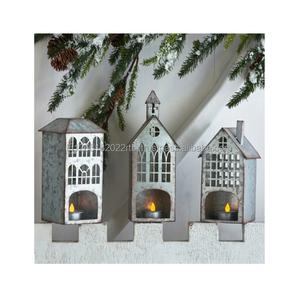 Portavelas de metal galvanizado hecho a mano decoración del hogar para Navidad de proveedor de confianza - Product Image 4