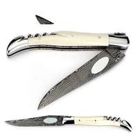 Couteau de chasse en acier damas fait à la main de qualité supérieure avec manche en os de chameau couteau pliant