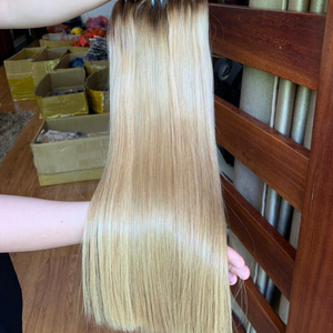 Top Quality Machine Double Weft 100% perruque de cheveux humains couleur blonde pour les femmes noires - Product Image 1