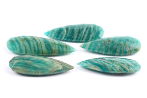 ลูกแพร์ Briolette เหลี่ยมเพชรพลอยธรรมชาติ Amazonite,ขนาด16X40มม. สำหรับทำเครื่องประดับ - Product Image 2