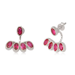 Boucles d'oreilles de luxe en argent sterling 925 avec zircon blanc, pierre précieuse, boucles d'oreilles à clous pour elle, cadeau, boucles d'oreilles tendance pour femmes - Product Image 5