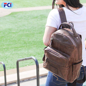 Mochila de piel de vaca de cuero genuino para hombres de alta calidad Bolso de negocios informal de nuevo diseño con cierre de cremallera - Product Image 2