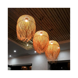 Abat-jour en bambou naturel tissé à la main, lustre décoratif en osier, offre spéciale, nouvel arrivage, vente en gros - Product Image 1