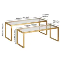 無料サンプルタフな2ピースゴールドブラックとシルバーメタルフィート最高品質のガラスを使用したネスティングテーブル