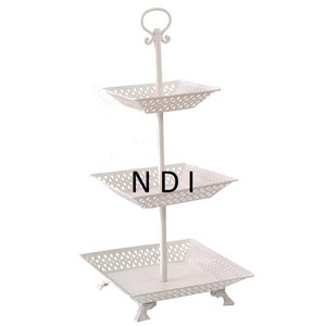 ที่วางเค้กโลหะเคลือบผง3ชั้นชั้นชั้นสำหรับฉลองวันเกิดวันเกิดในบ้านที่ตั้งเค้กขนมหวานอาหาร - Product Image 2