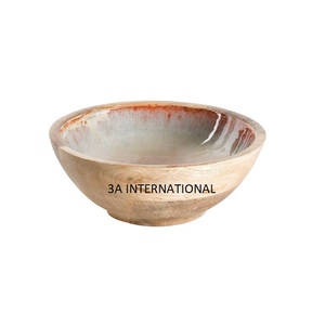 Cuencos de alimentación de madera de Acacia con estampado adhesivo para manualidades, mesa de cena, utensilios de cocina, cuenco esmaltado o servicio de frutas - Product Image 5