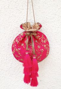 พราว POTLI กระเป๋ามุกสวยงามทำงาน LATCAN และ ZARI เย็บปักถักร้อยบนผ้าไหมสำหรับงานปาร์ตี้และงานแต่งงาน @ 2022 - Product Image 2