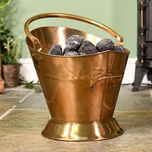 Handmade Galvanized Coal Bucket in Round Shape Medium Size Perfect <b>for</b> Indoor Outdoor <b>Fire</b> <b>Pit</b> and Fireplace <b>Accessories</b> - Product Image 4