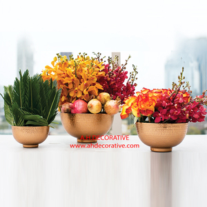 Cuenco y jarrones de diseño elegante Para flores y plantas verdes, estilo nórdico martillado a mano, acabado de plata, decoración, venta al por mayor - Product Image 2