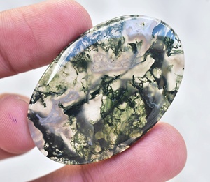 ¡Excelente! Cabujón de ágata musgo de diseño único, Ágata semipreciosa, Gema suelta - Product Image 1