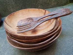 Plato de cáscara de coco, plato artesanal de madera tallada ecológica, plato de fruta Natural inspirado en plato artesanal de cáscara de coco, diseño único - Product Image 4