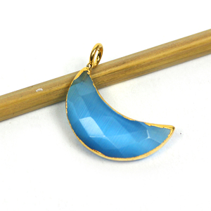 Monalisa-Colgante con forma de media luna, 20X8 piedras preciosas, color azul - Product Image 1