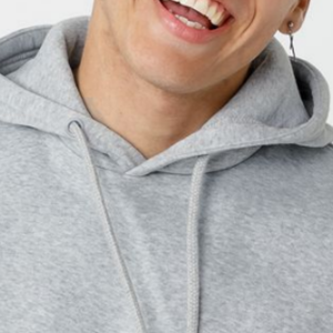 Pull-over à capuche basique 100% coton brodé pour homme Sweat-shirt d'hiver à motif solide avec col à capuche - Product Image 3