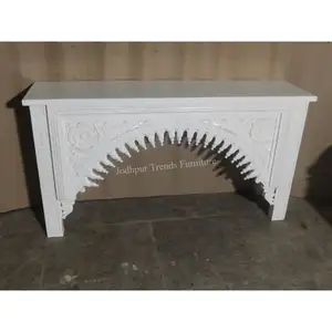 Unique Design Home Decorative Furniture Living Room Entryway Console Silver Solid Wood Console Table