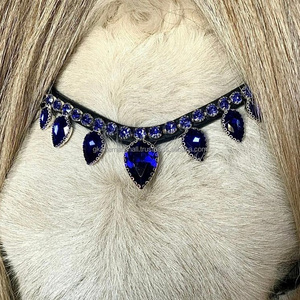 สายหนังสีดำหรือสีน้ำตาลสำหรับแต่งคิ้วและม้า,สายรัดผักทำจากหนังประดับเพชรพร้อมโซ่ไพลิน - Product Image 3