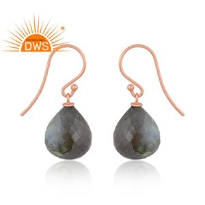 Boucles d'oreilles pendantes pour femme, bijoux en argent Sterling 925, pierres précieuses Labradorite naturelles, accessoire pour fabrication de bijoux - Product Image 2