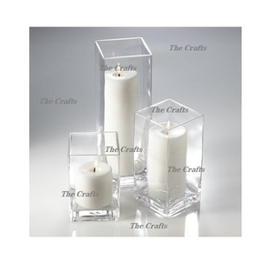 Juego de portavelas de acrílico transparente de tres portavelas de diferentes tamaños para uso doméstico en hoteles y restaurantes - Product Image 4