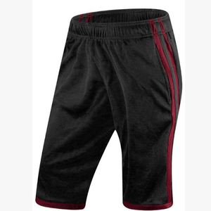 Short de basket-ball d'été à la mode pour hommes respirant à rayures contrastées taille élastique grande taille - Product Image 5