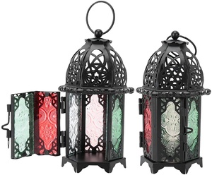 Customizable Black Mini Metal <b>Tea</b> <b>Light</b> Hanging <b>Lanterns</b> Decorative Indoor Outdoor Events Parities Weddings Candle Holders Jars - Product Image 5
