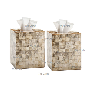 Caja de servilletas de trabajo de madera y nácar, caja de pañuelos de calidad Premium para uso de vajilla de fiesta de boda - Product Image 2