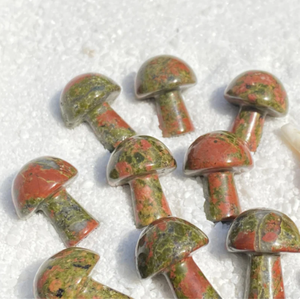 Guérison naturelle cristal champignon forme Unakite pierres précieuses sculptées à la main pierre décor à la maison Chakra Reiki fabrication de bijoux cadeaux pour femmes - Product Image 5