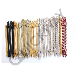 Cordón de tapa de seda hecho a medida, cordón de tapa de alambre de lingotes dorados, cordones de tapa de uniforme hechos en Pakistán - Product Image 3