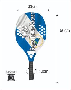 ไม้เทนนิสชายหาดแบบสั่งทำพิเศษ หน้าไม้ 20 มม. น้ำหนัก 320-340 กรัม ความยาว 50 ซม. ด้ามจับคาร์บอนไฟเบอร์ และตาข่ายคาร์บอนไฟเบอร์ผสมใยแก้ว - Product Image 2