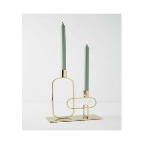 Bougeoir couleur or en métal Bougeoir de taille et de forme personnalisées pour la décoration de mariage et d'événements - Product Image 1