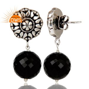 ต่างหูห้อยประดับพลอยออนิกซ์สีดำธรรมชาติแบบออกซิไดซ์ ดีไซน์ทันสมัยล่าสุดปี 2026 สำหรับผู้ผลิตเครื่องประดับแฟชั่นแบบสั่งทำ - Product Image 2