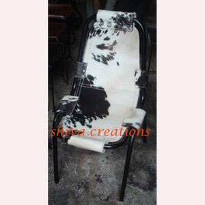 Venta al por mayor a granel, silla de restaurante Industrial Vintage, silla de tienda de metal de hierro de cuero con pelo antiguo para muebles de comedor y Hotel - Product Image 4