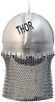 Casque médiéval d'armure de cotte de mailles argent poli chapeau en acier 18ga casque médiéval et de reconstitution