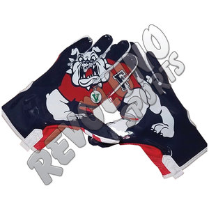 Gants de football américain de haute qualité Sticky Palm Bulldogs Team Sublimé Spandex Back Hand Gants de football pour jeunes - Product Image 1
