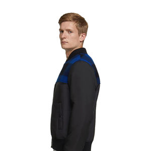 Blouson aviateur bleu léger pour homme avec manches longues et col montant pour l'hiver - Product Image 4
