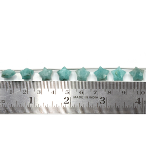 Amazonite vert mer 10-11 mm, forme étoile facettée, 16 perles, collier de 8 pouces, certifié IGI, fabriqué par Jaipur Gem Factory - Product Image 4
